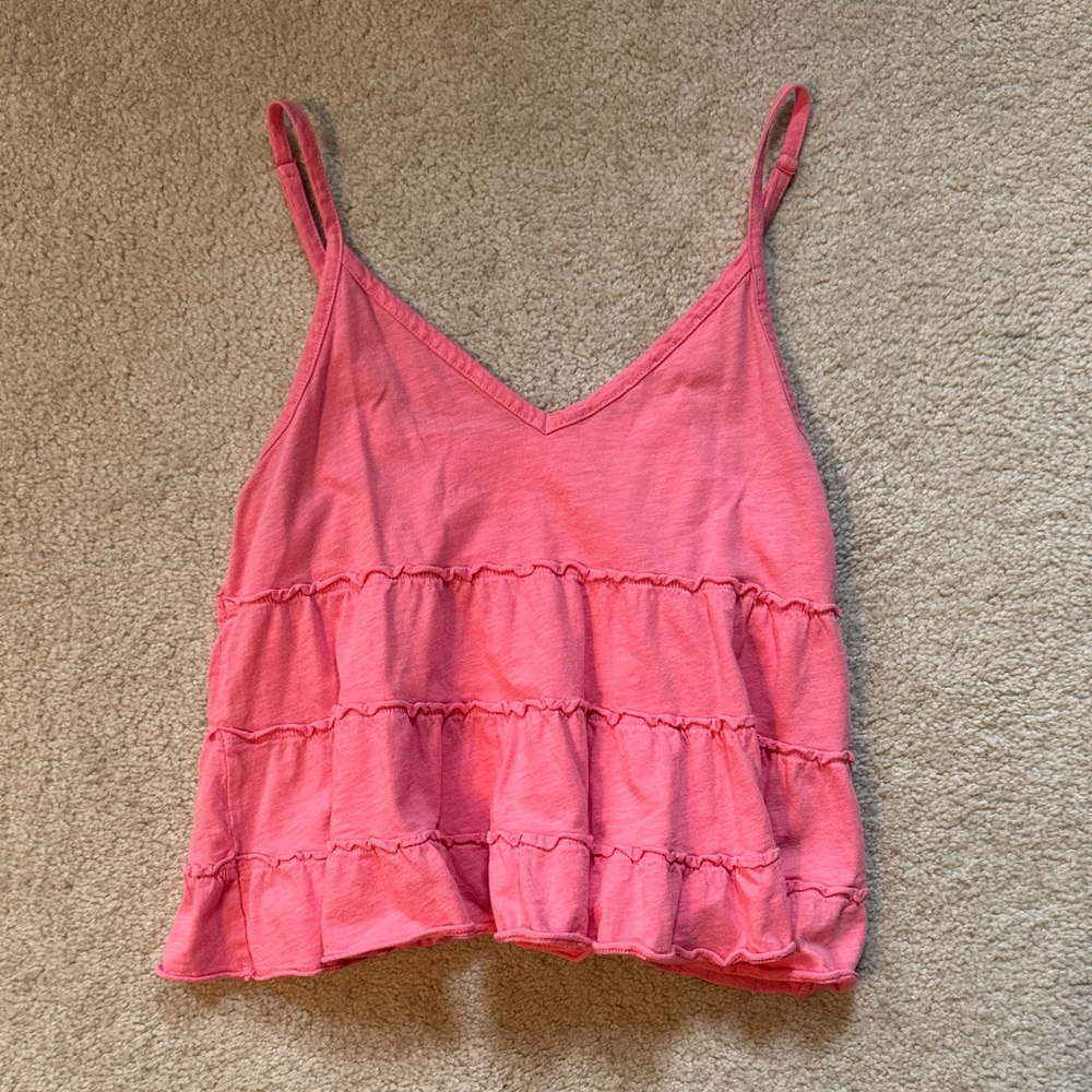 American Eagle Outfitters Pink Ruffled Camisole